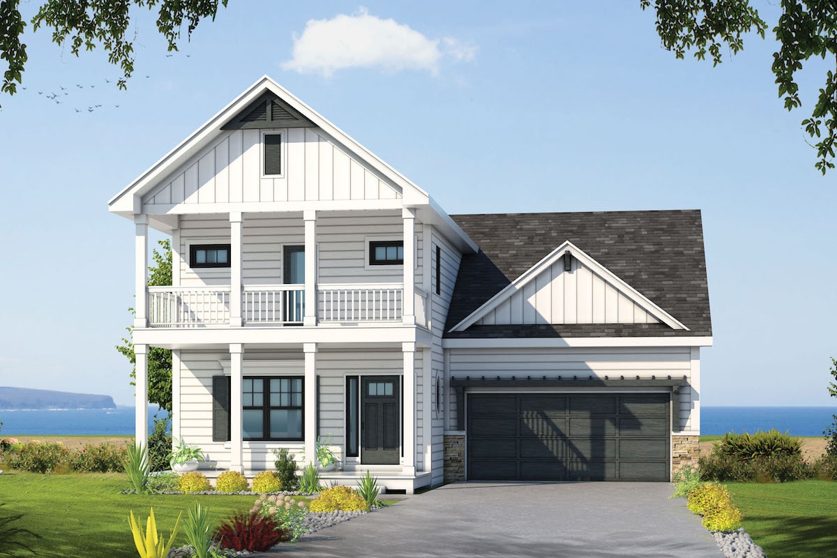Front elevation of Coastal home (ThePlanCollection: House Plan #120-2573)