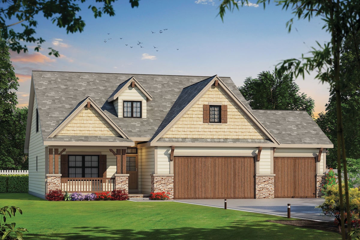 Craftsman style house (ThePlanCollection: Plan #120-2576)