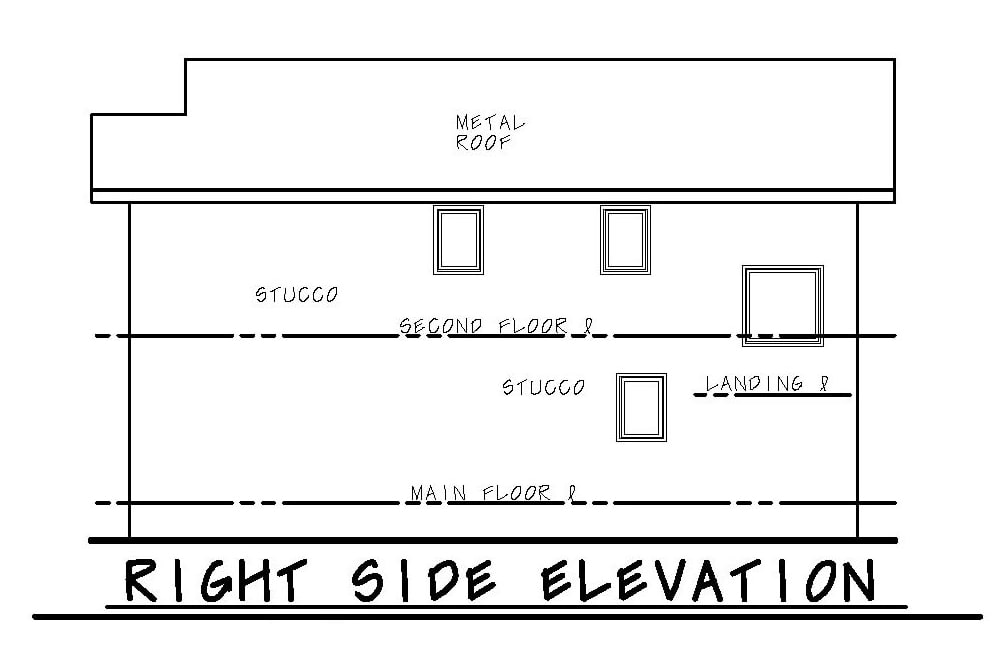 Home Plan Right Elevation of this 3-Bedroom,1406 Sq Ft Plan -120-2578