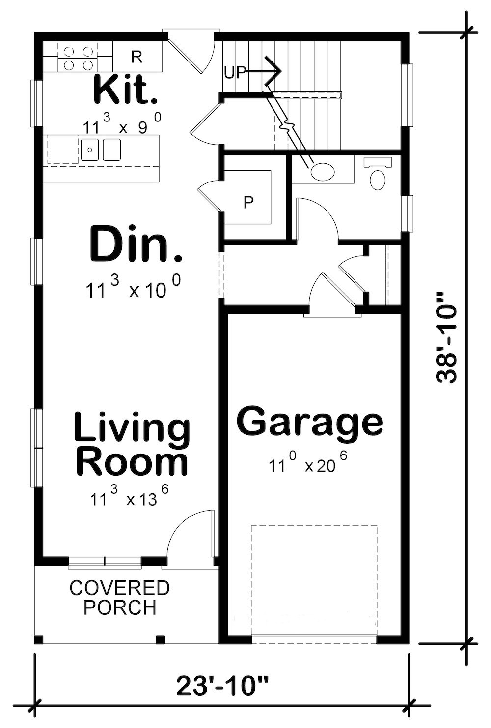Floor Plan Main Level of Contemporary Plan #120-2578