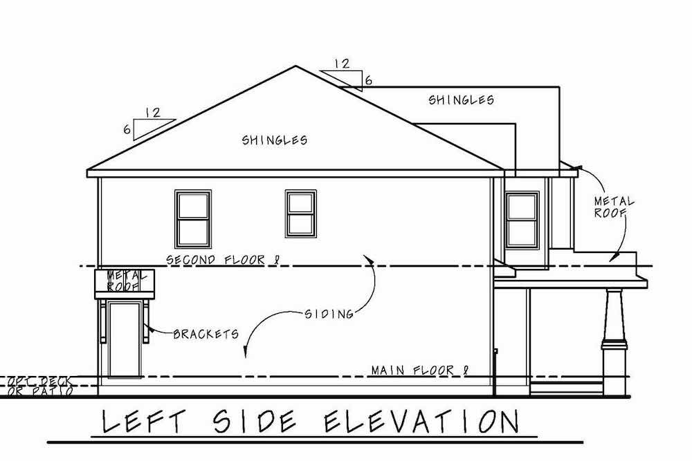 Home Plan Left Elevation of this 4-Bedroom,2506 Sq Ft Plan -120-2579