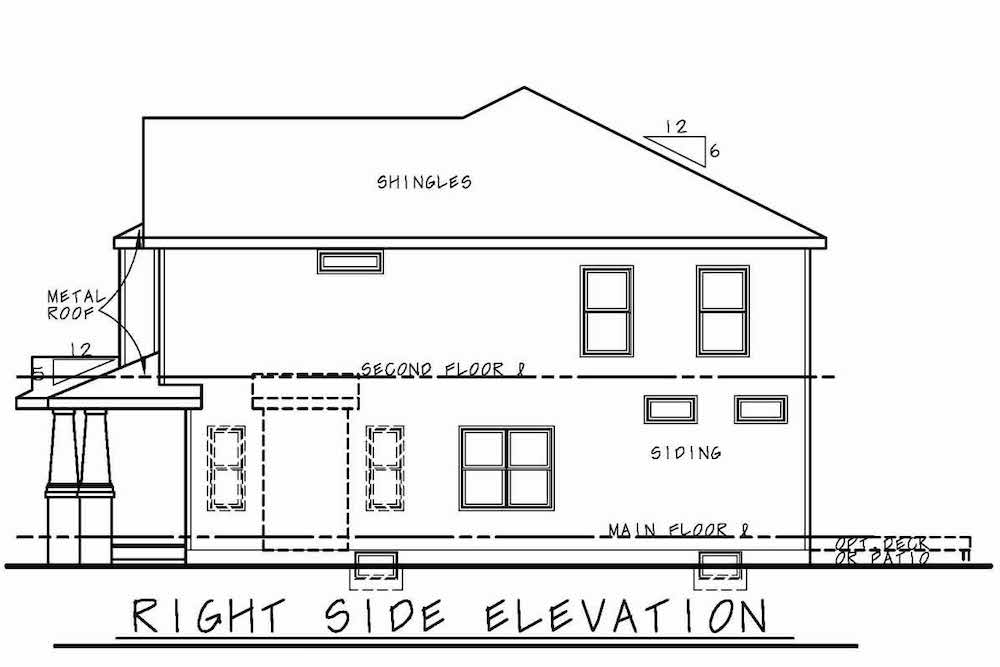 Home Plan Right Elevation of this 4-Bedroom,2506 Sq Ft Plan -120-2579