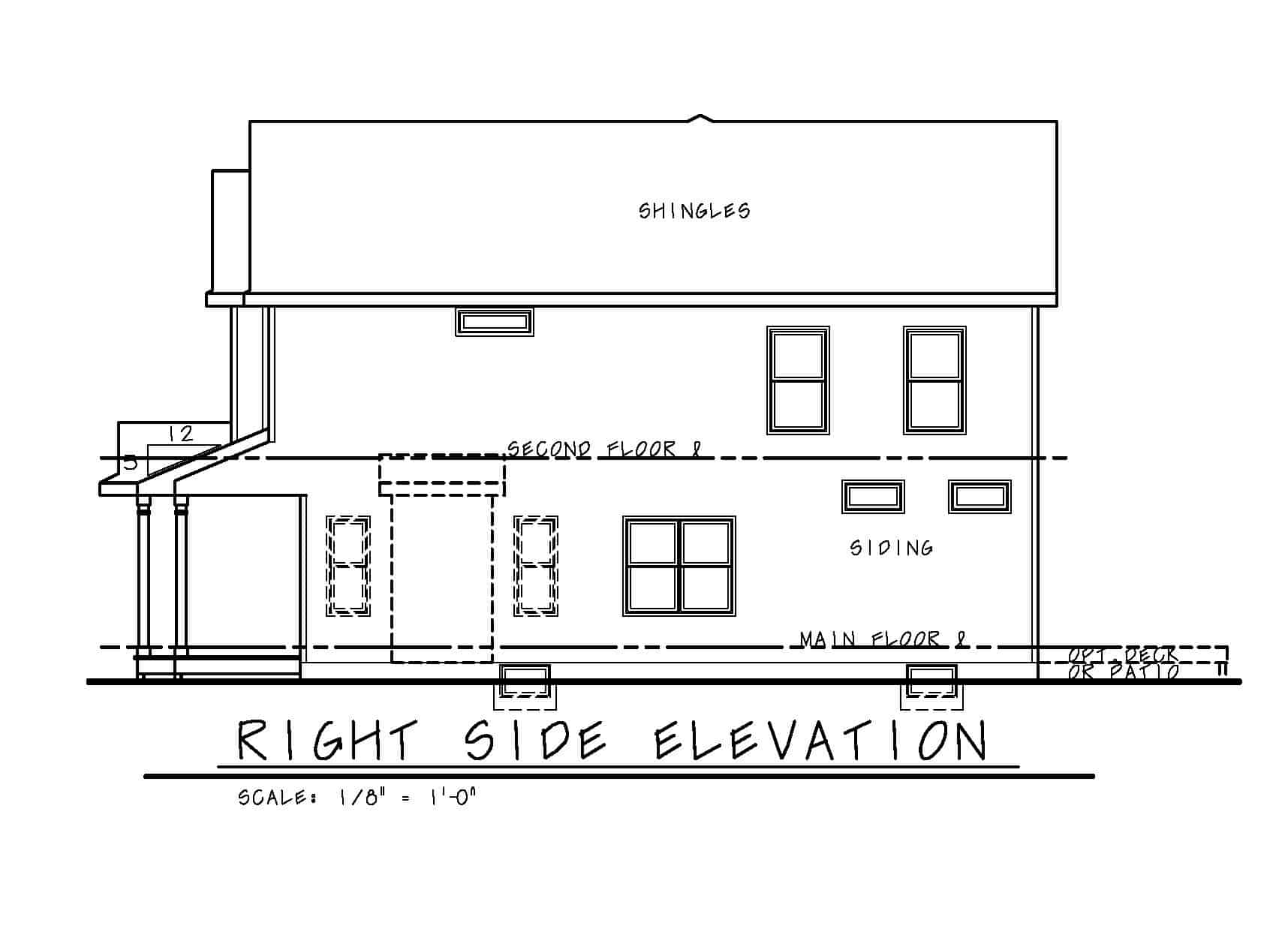 Home Plan Right Elevation of this 4-Bedroom,2500 Sq Ft Plan -120-2580