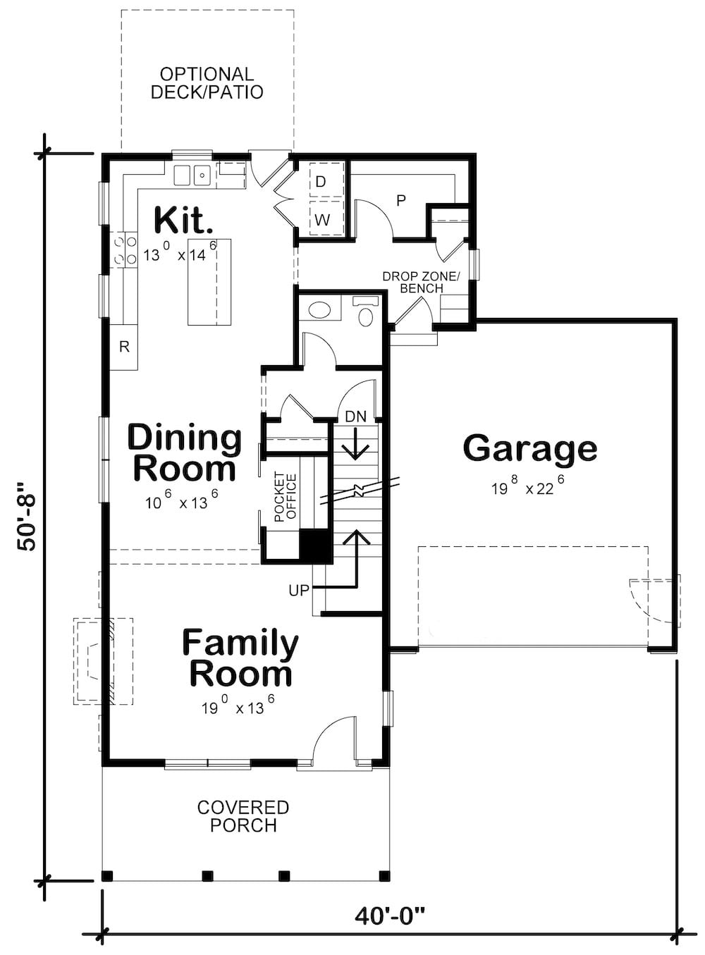 Floor Plan Main Level of Coastal Plan #120-2583