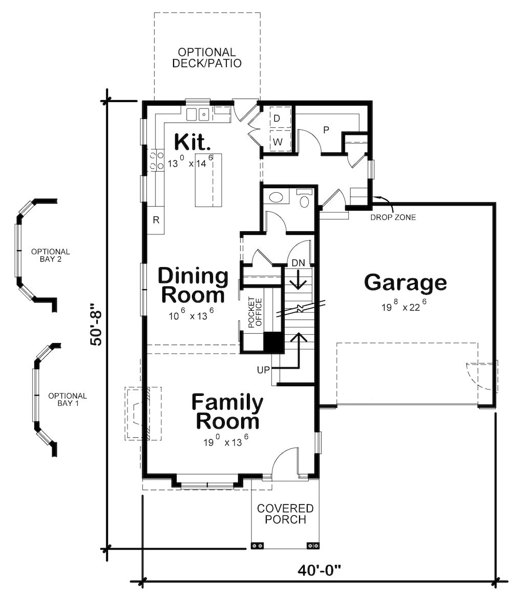 Floor Plan Main Level of Traditional Plan #120-2584