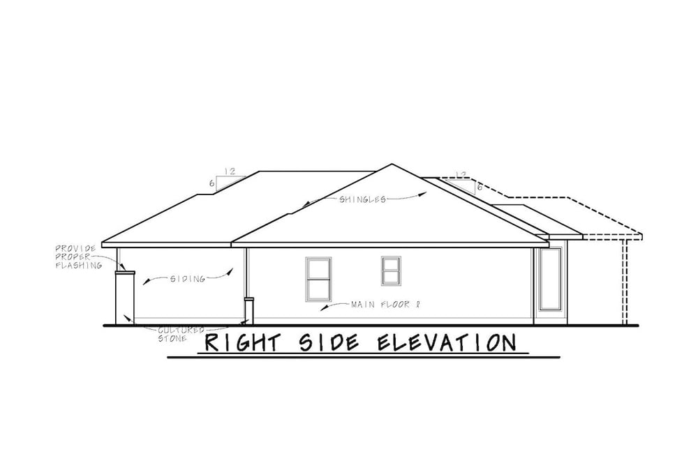 Home Plan Right Elevation of this 3-Bedroom,1676 Sq Ft Plan -120-2588