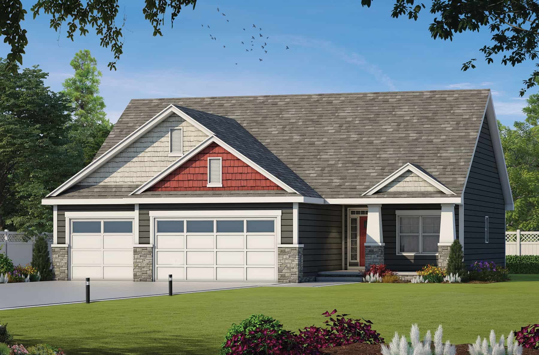 Front View of this 3-Bedroom,1676 Sq Ft Plan -120-2589