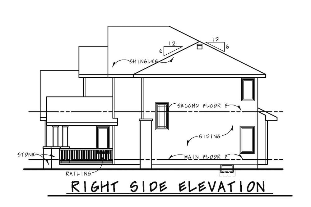 Home Plan Right Elevation of this 4-Bedroom,2540 Sq Ft Plan -120-2590