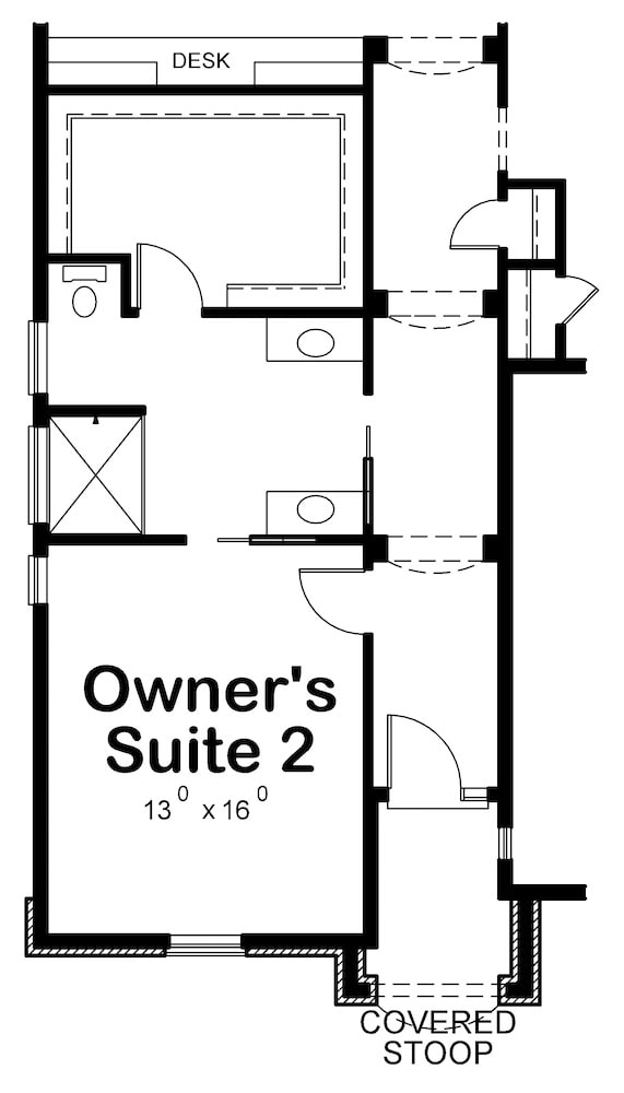 Floor Plan Main Level of Ranch Plan #120-2592