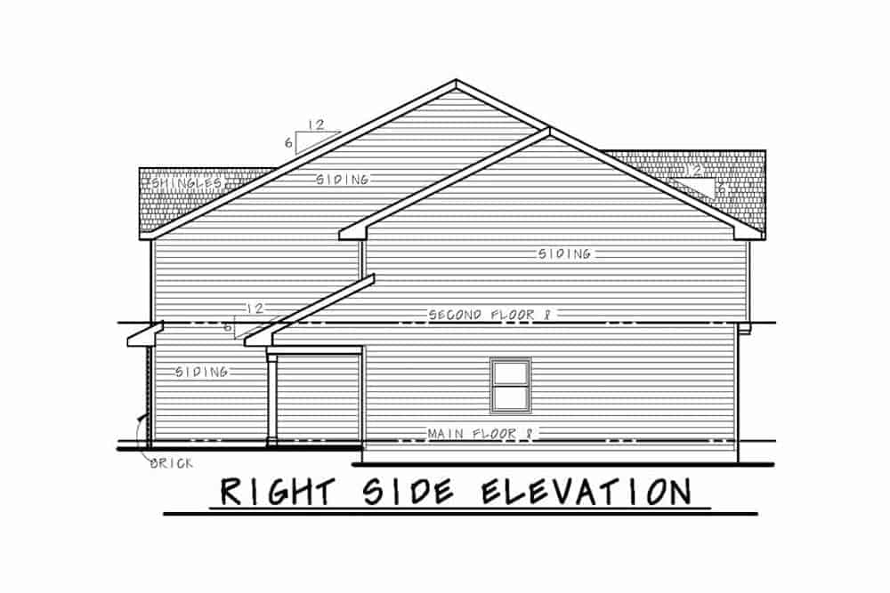 Home Plan Right Elevation of this 3-Bedroom,2064 Sq Ft Plan -120-2594
