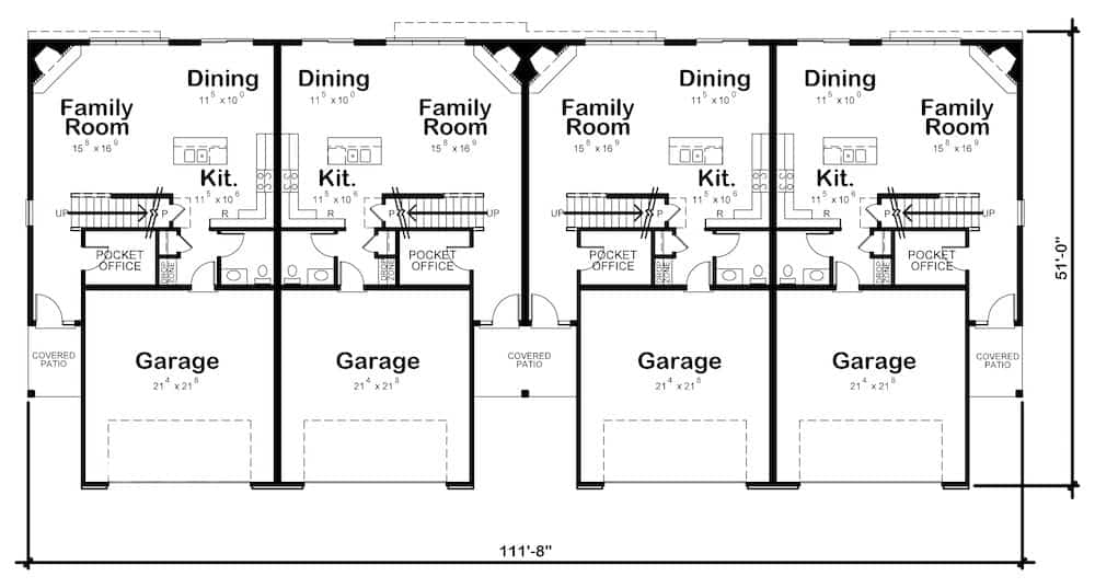 Floor Plan Main Level of Traditional Plan #120-2595