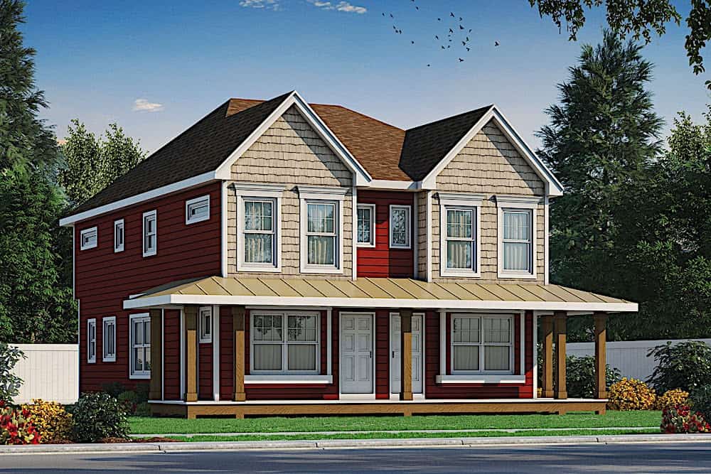 Front elevation of Country home (ThePlanCollection: House Plan #120-2596)