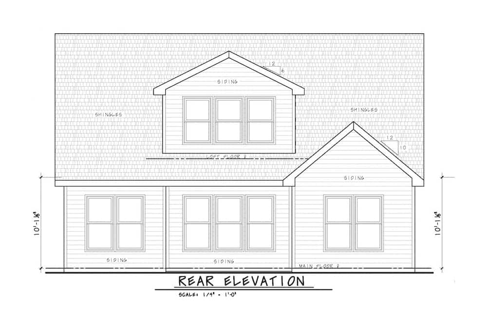 Home Plan Rear Elevation of this 3-Bedroom,2666 Sq Ft Plan -120-2597