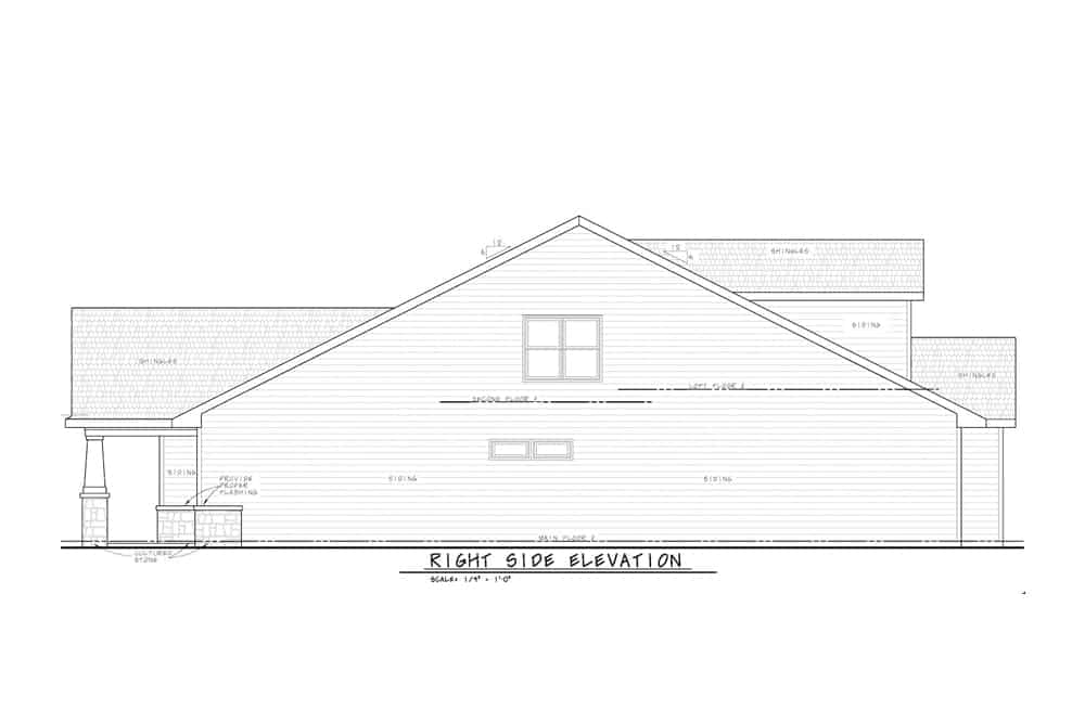 Home Plan Right Elevation of this 3-Bedroom,2666 Sq Ft Plan -120-2597