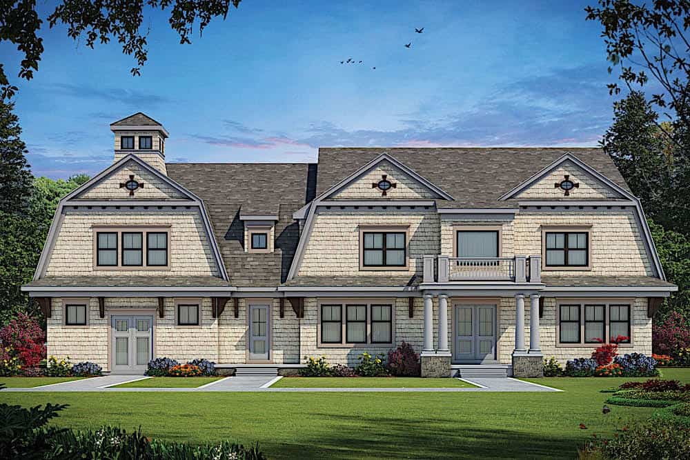 Front elevation of Luxury home (ThePlanCollection: House Plan #120-2600)