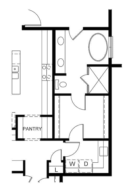 Floor Plan Main Level of Ranch Plan #120-2602