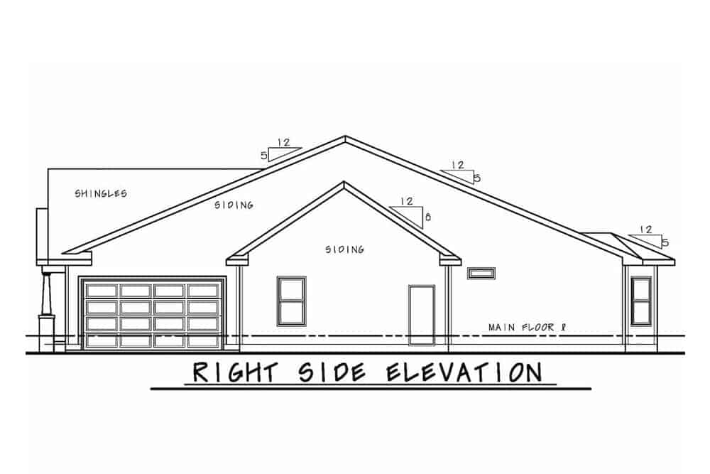 Home Plan Right Elevation of this 2-Bedroom,1906 Sq Ft Plan -120-2602