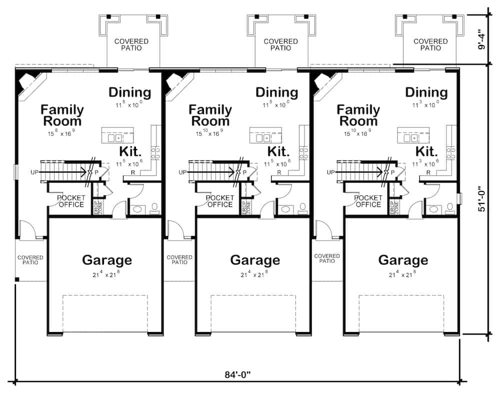 Floor Plan Main Level of Farmhouse Plan #120-2603