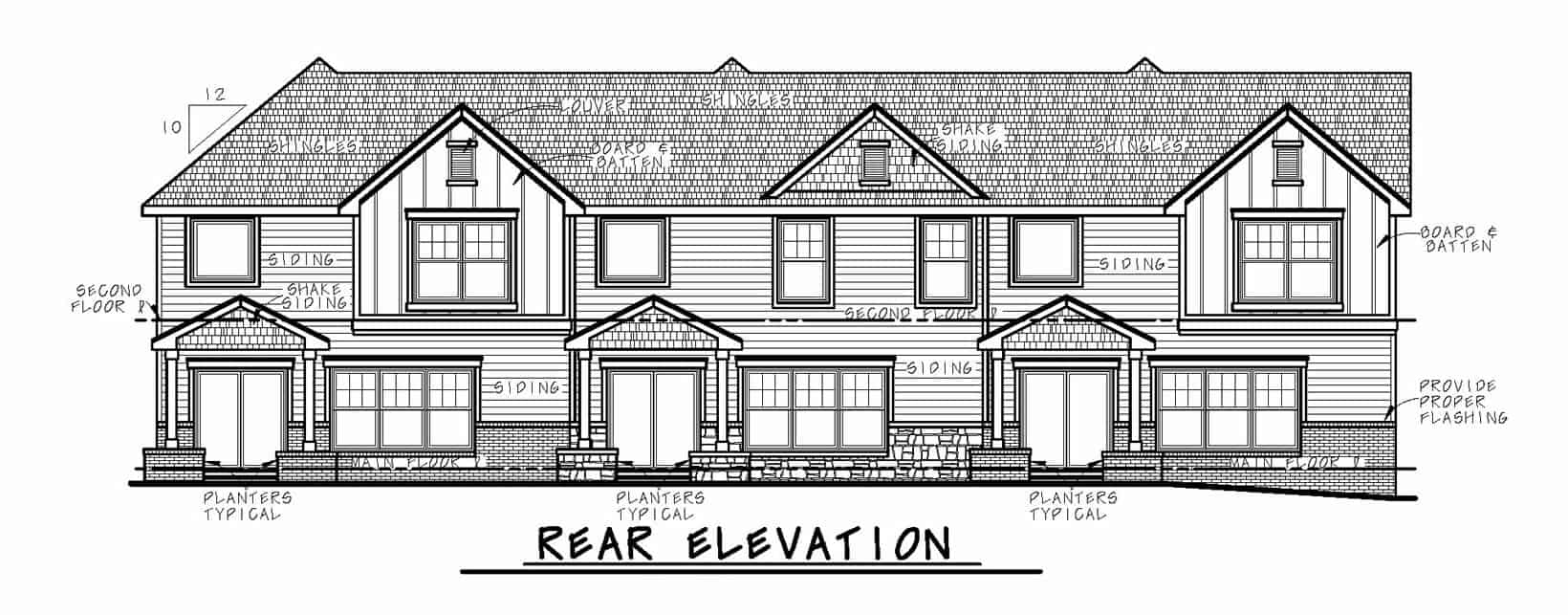 Home Plan Rear Elevation of this 3-Bedroom,2065 Sq Ft Plan -120-2603
