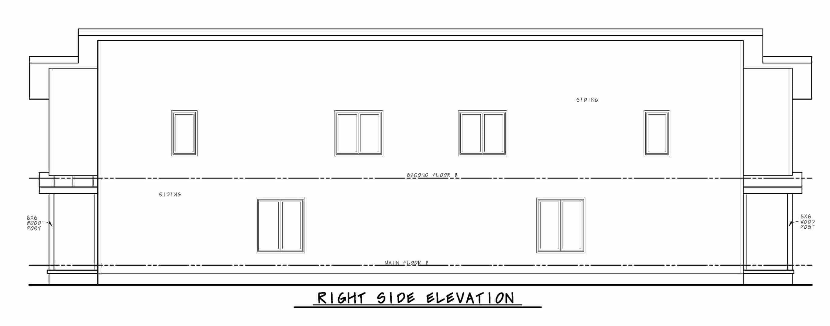 Home Plan Right Elevation of this 3-Bedroom,1277 Sq Ft Plan -120-2604