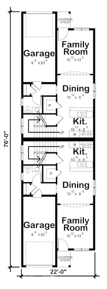 Floor Plan Main Level of Contemporary Plan #120-2604