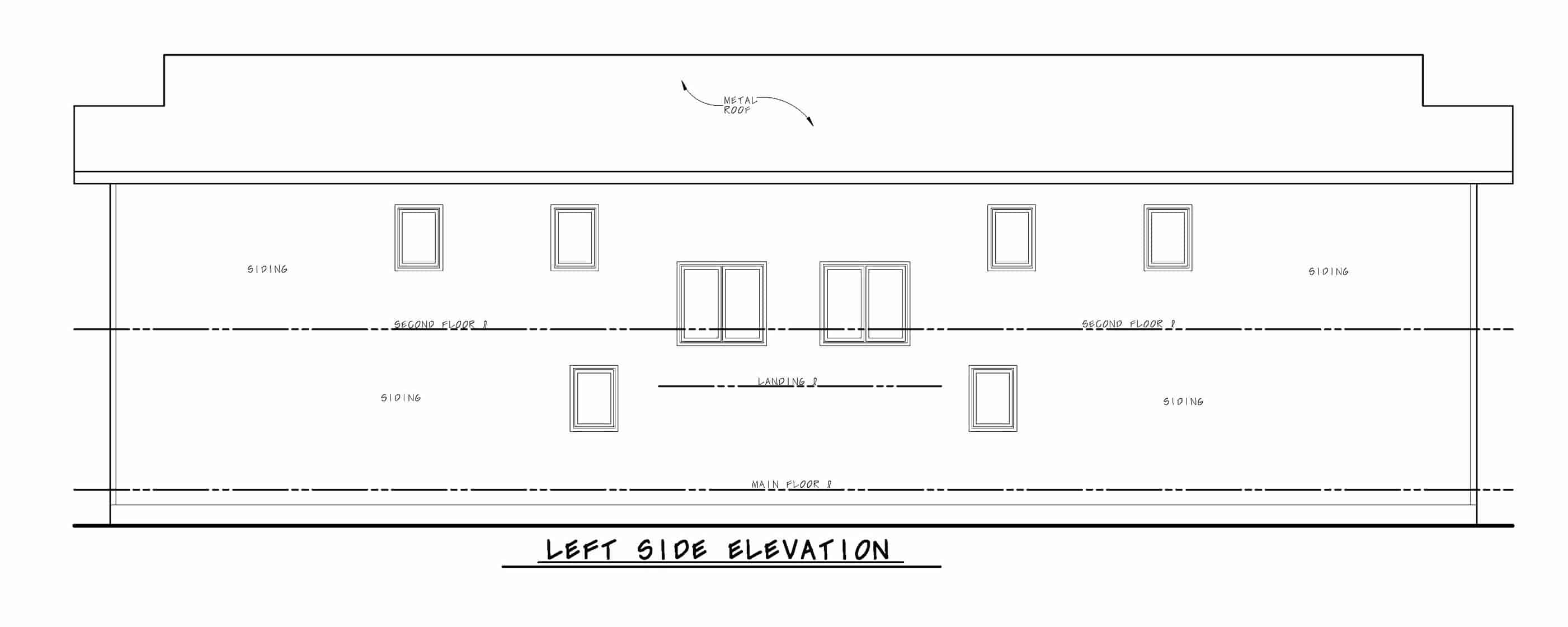 Home Plan Left Elevation of this 3-Bedroom,1277 Sq Ft Plan -120-2604