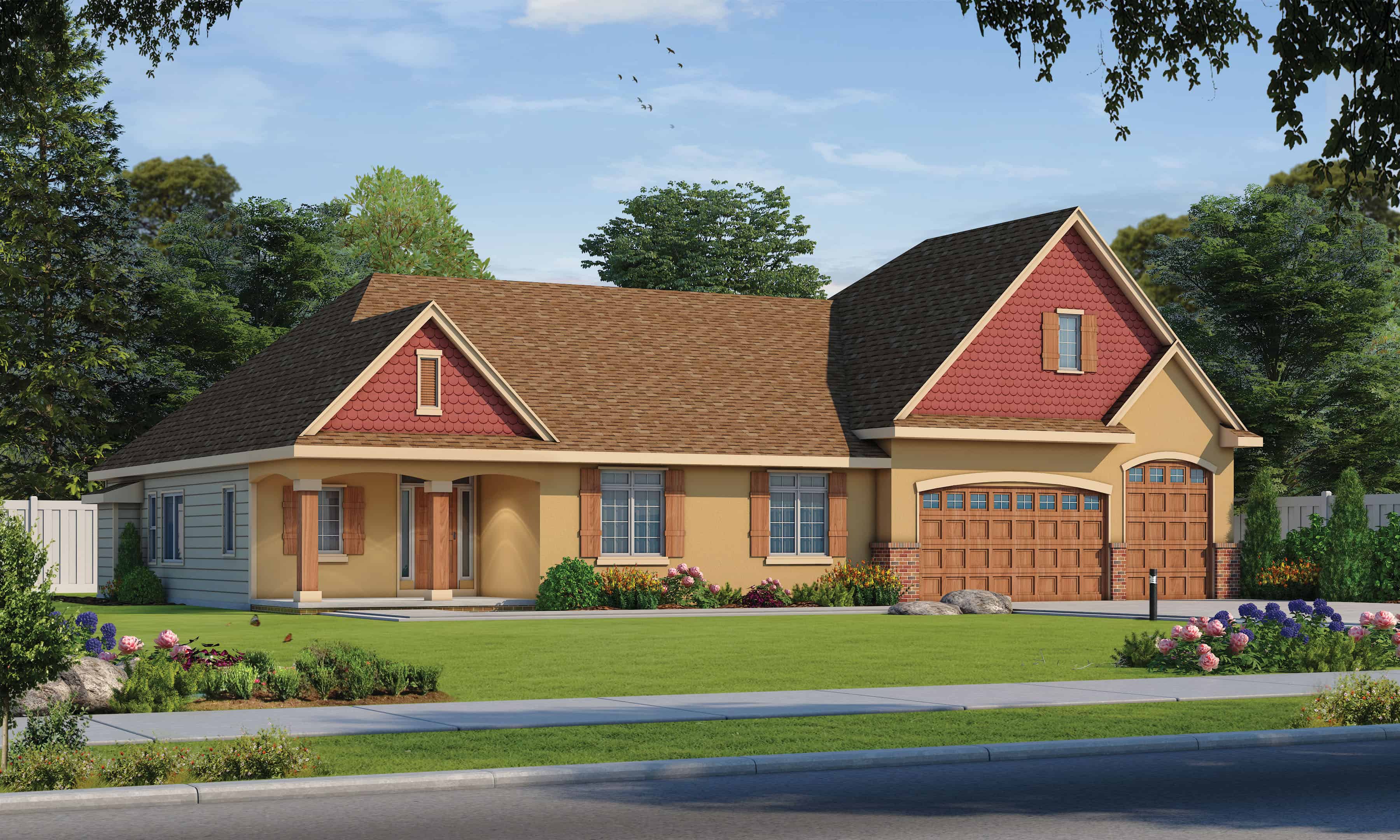 Front elevation of Contemporary home (ThePlanCollection: House Plan #120-2610)