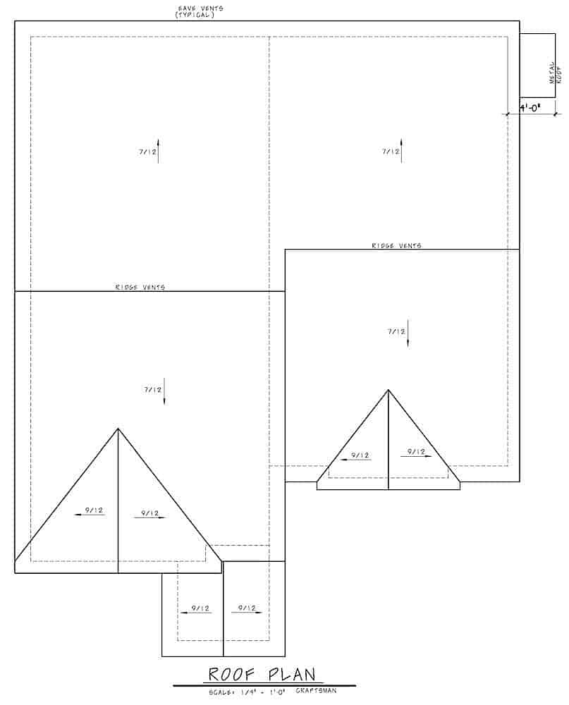 Floor Plan Upper Level of Farmhouse Plan #120-2612