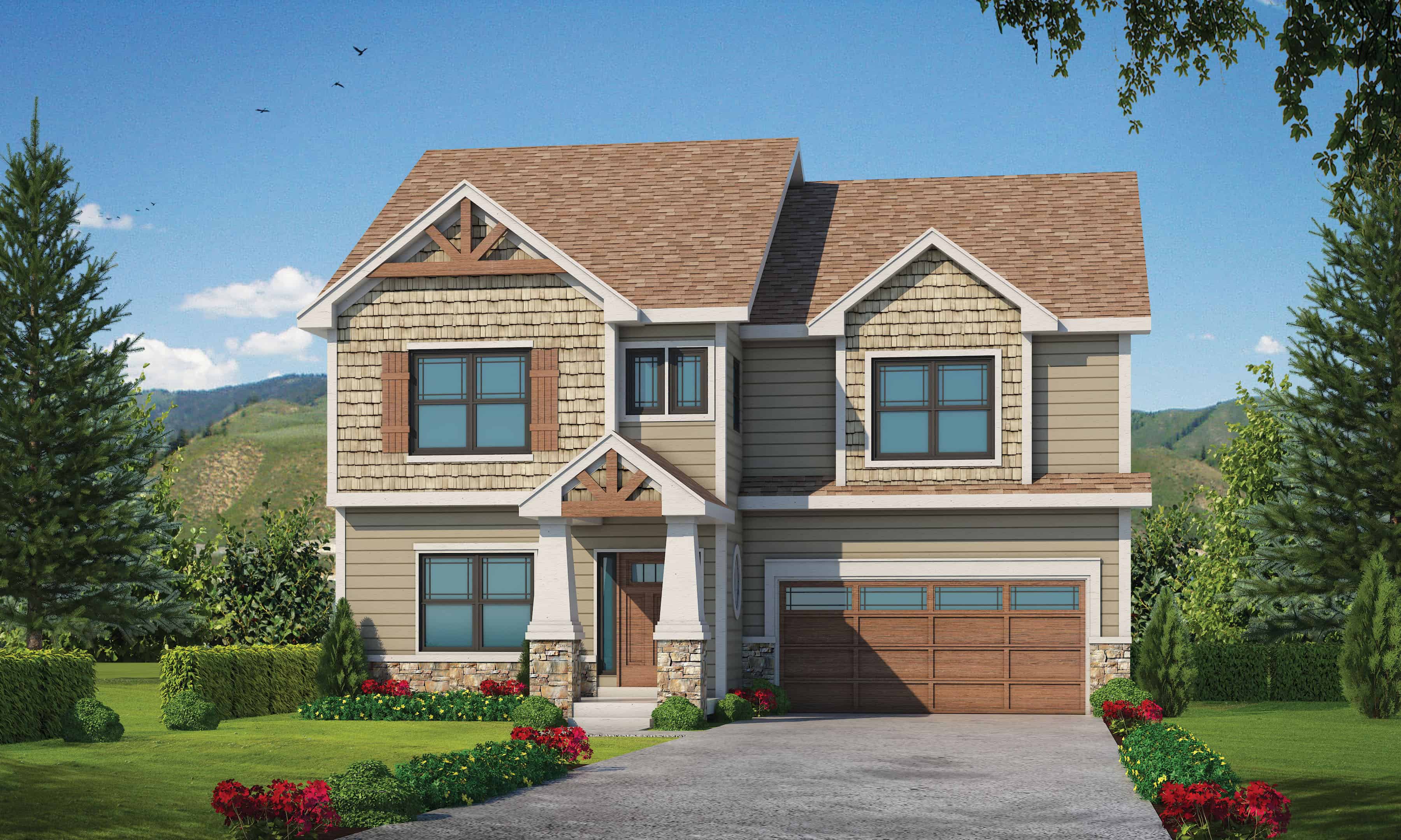 Front elevation of Farmhouse home (ThePlanCollection: House Plan #120-2612)