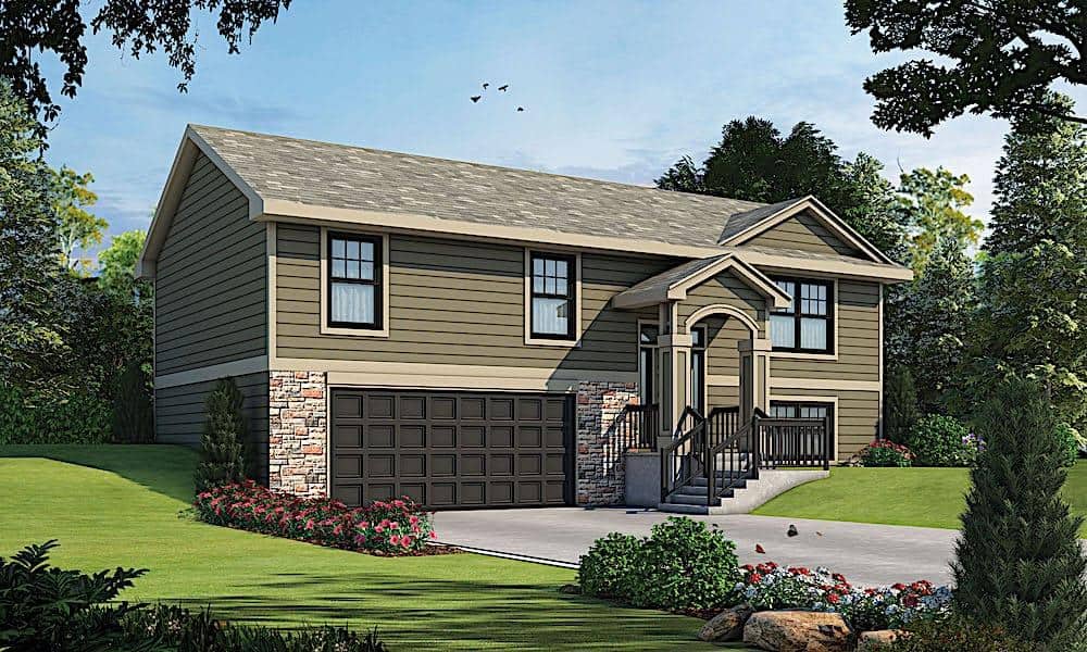 Left Side View of this 3-Bedroom, 1150 Sq Ft Plan - 120-2614