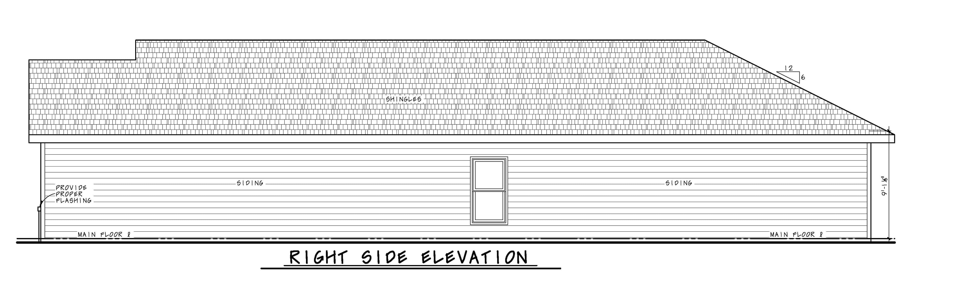 Home Plan Right Elevation of this 2-Bedroom,1327 Sq Ft Plan -120-2615