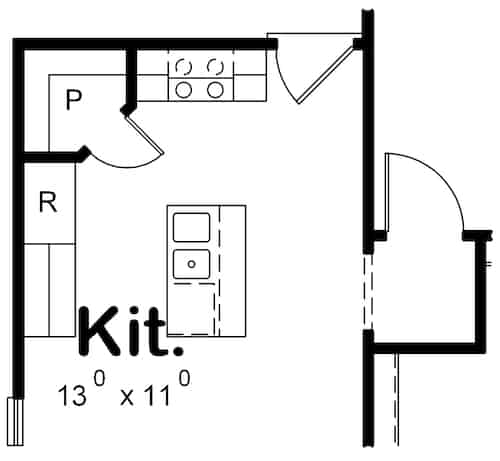 Floor Plan Main Level of Ranch Plan #120-2615