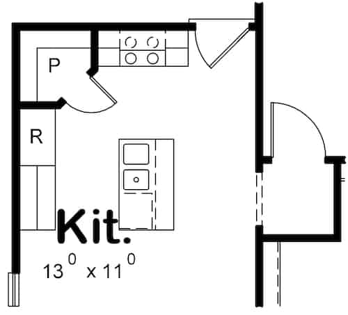 Floor Plan Main Level of Ranch Plan #120-2616