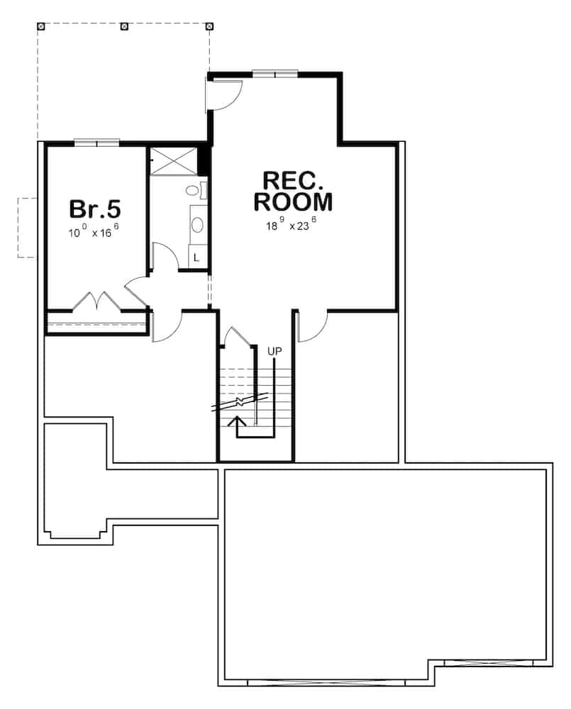 Floor Plan Basement of Farmhouse Plan #120-2617