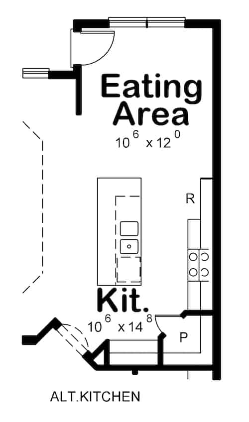 Floor Plan Main Level of Ranch Plan #120-2618