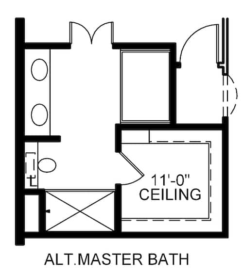 Floor Plan Main Level of Ranch Plan #120-2618