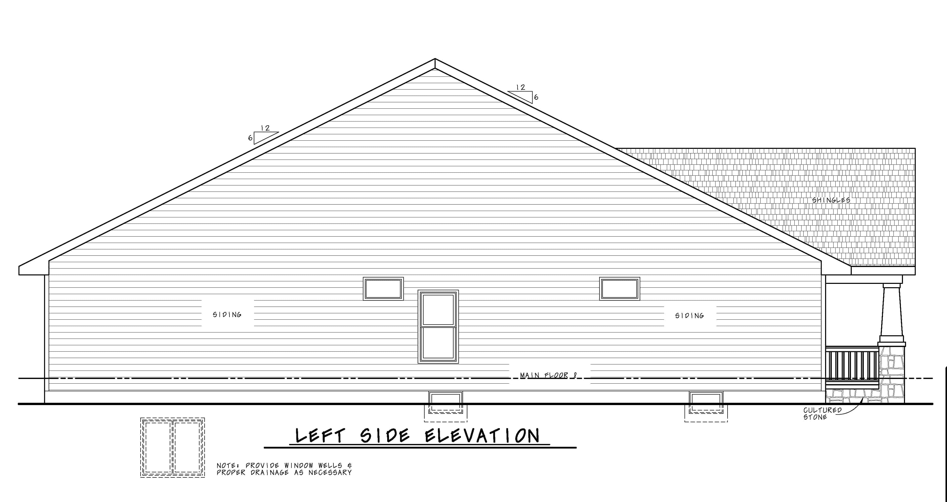 Home Plan Left Elevation of this 3-Bedroom,1878 Sq Ft Plan -120-2618