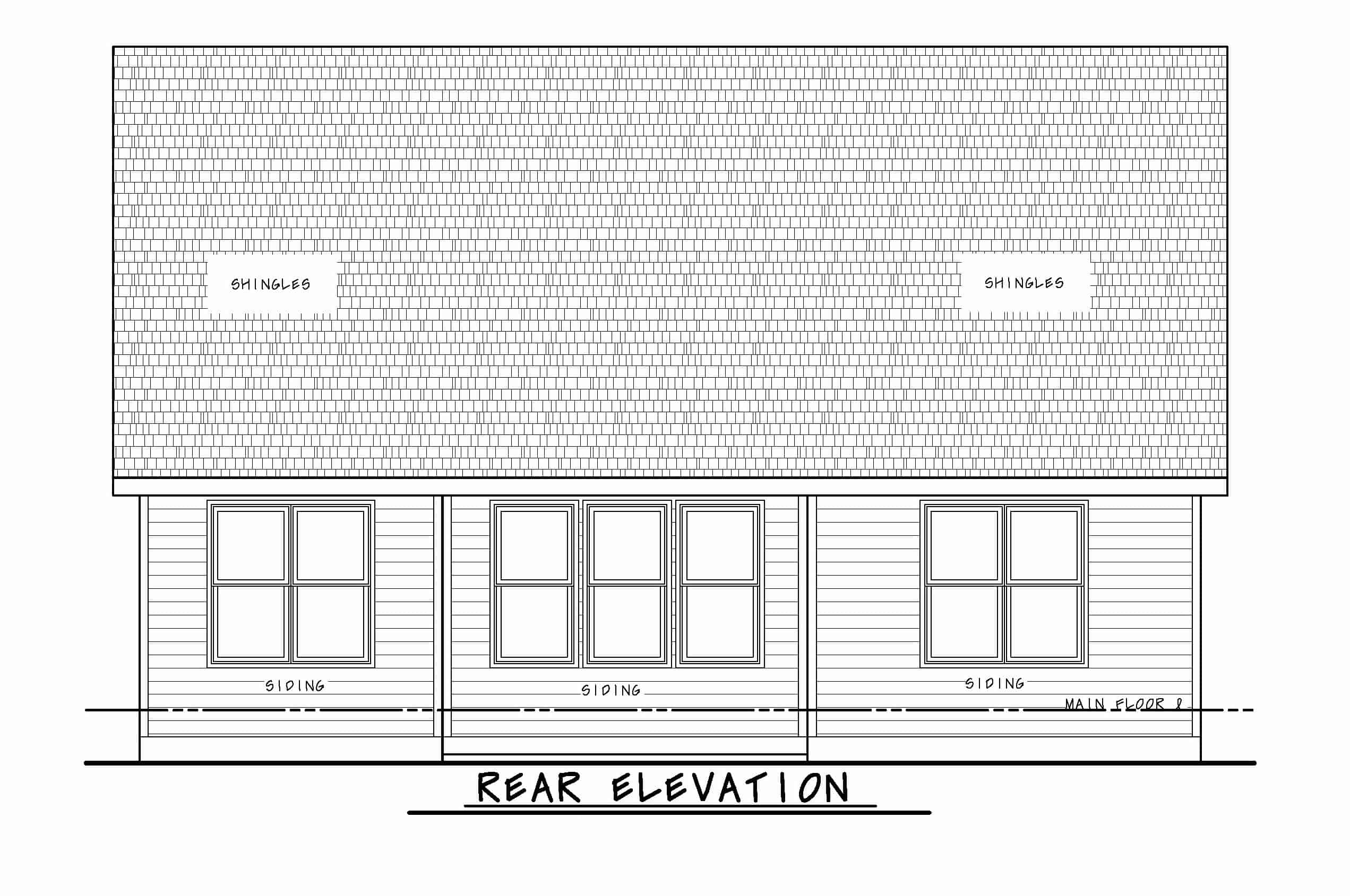 Home Plan Rear Elevation of this 3-Bedroom,1878 Sq Ft Plan -120-2618