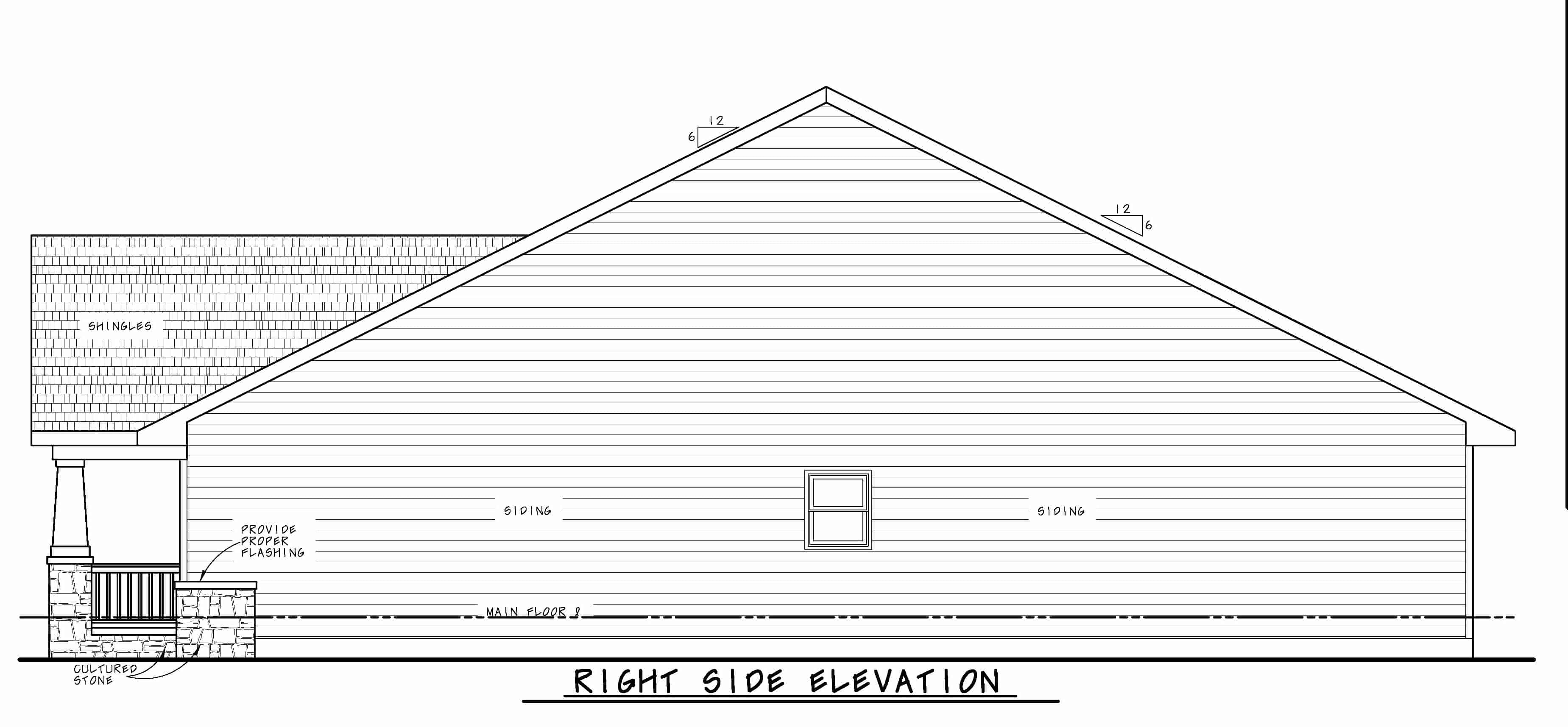 Home Plan Right Elevation of this 3-Bedroom,1878 Sq Ft Plan -120-2618