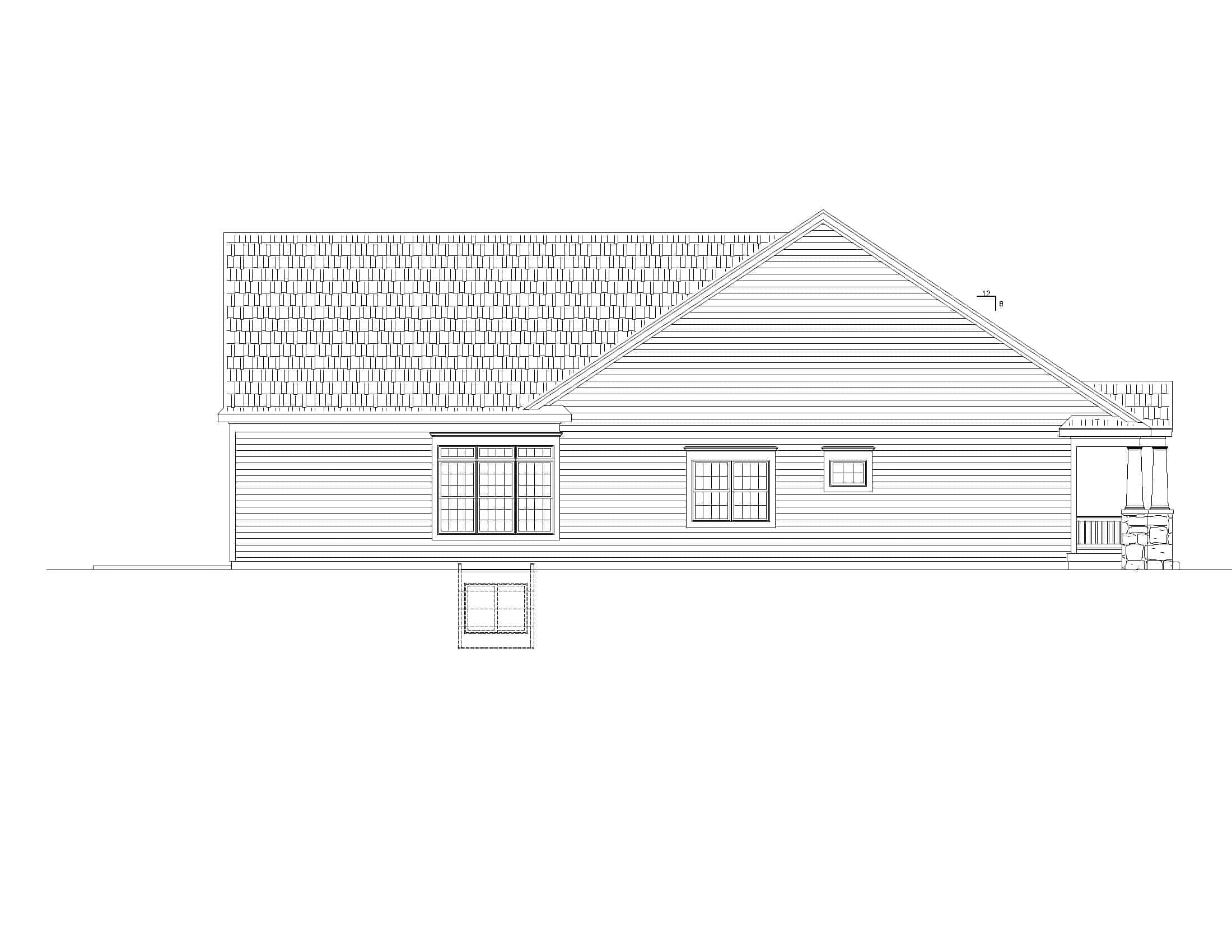 Home Plan Left Elevation of this 2-Bedroom,2166 Sq Ft Plan -120-2620