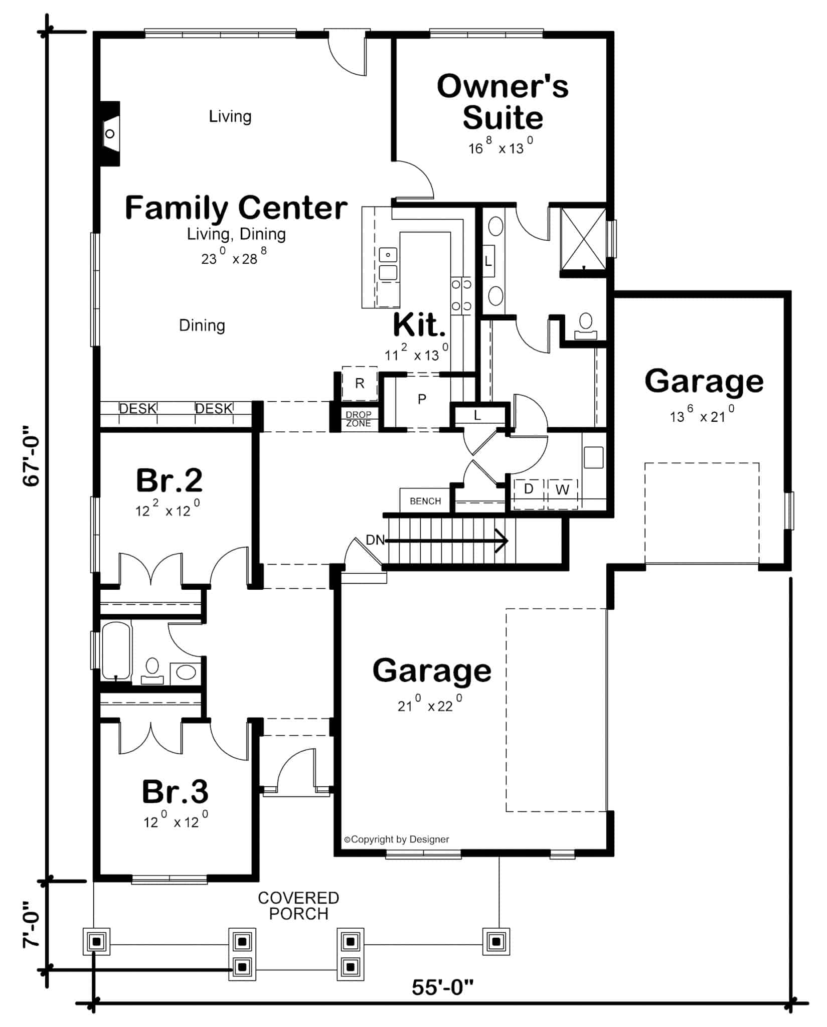 Main Level of Ranch Plan #120-2620