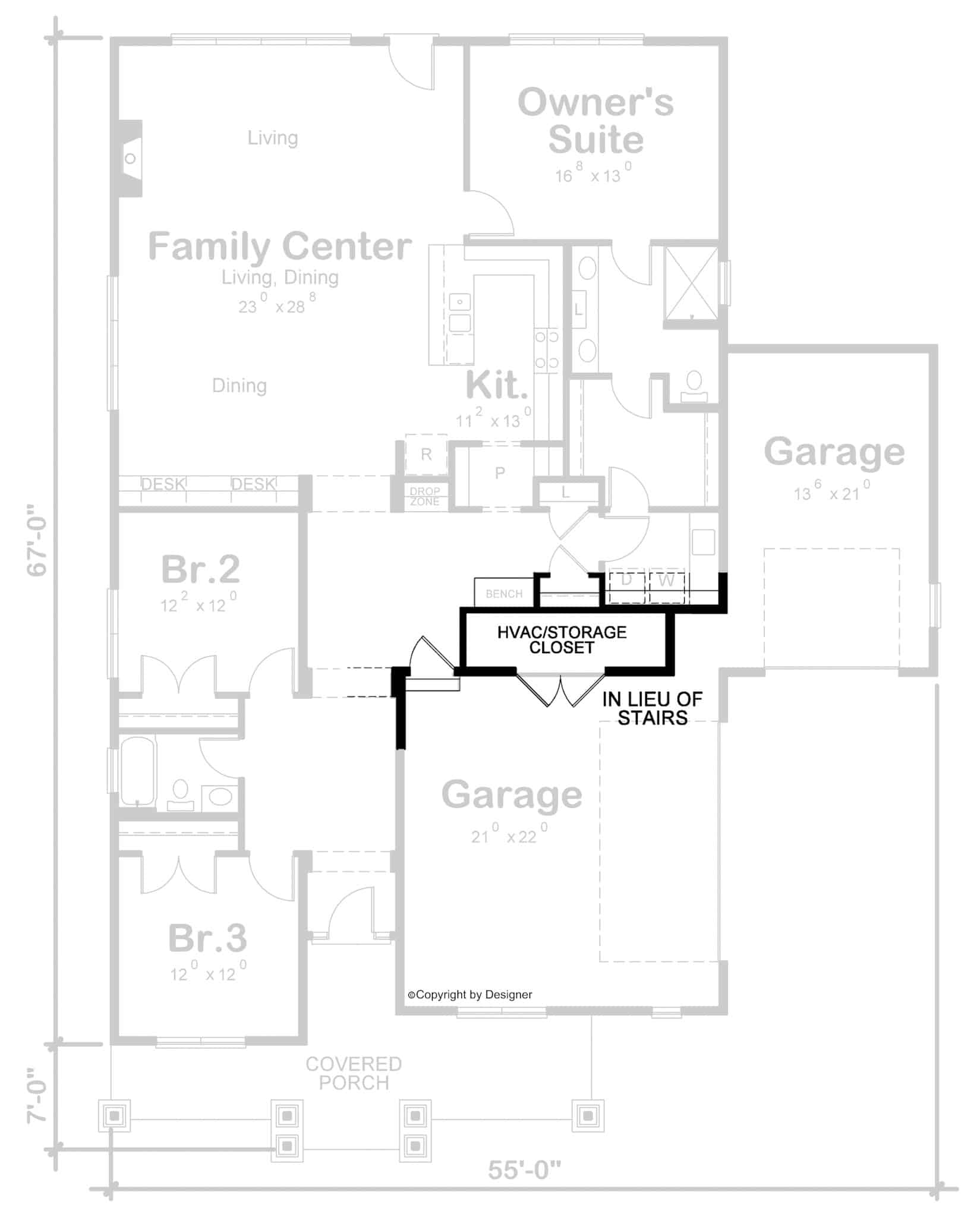 Main Level of Ranch Plan #120-2620