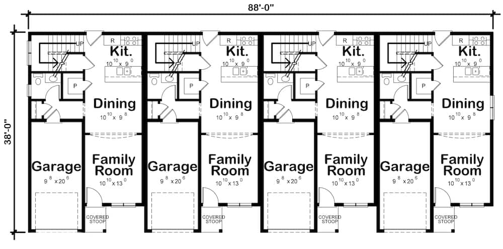 Floor Plan Main Level of Modern Plan #120-2621