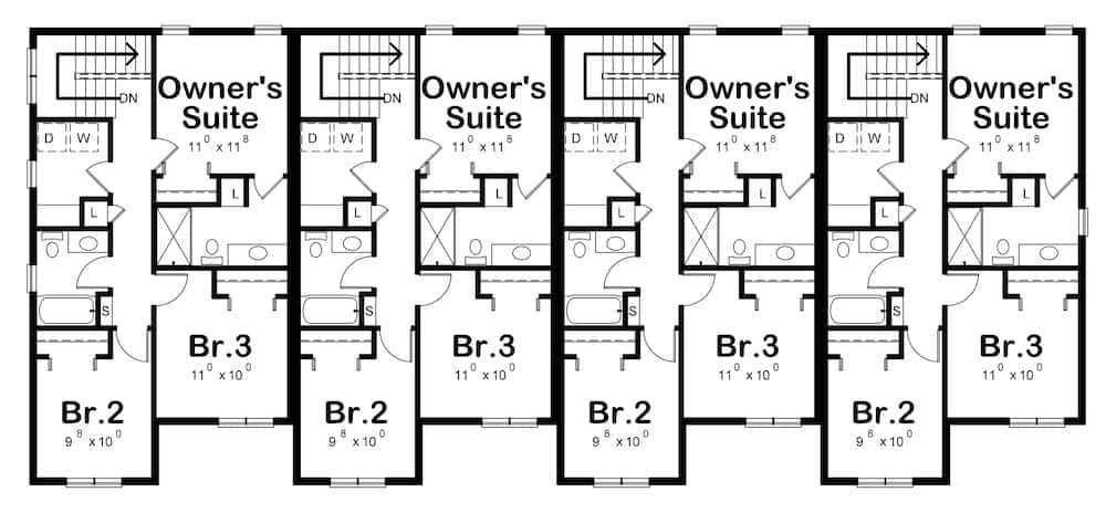 Floor Plan Upper Level of Modern Plan #120-2621