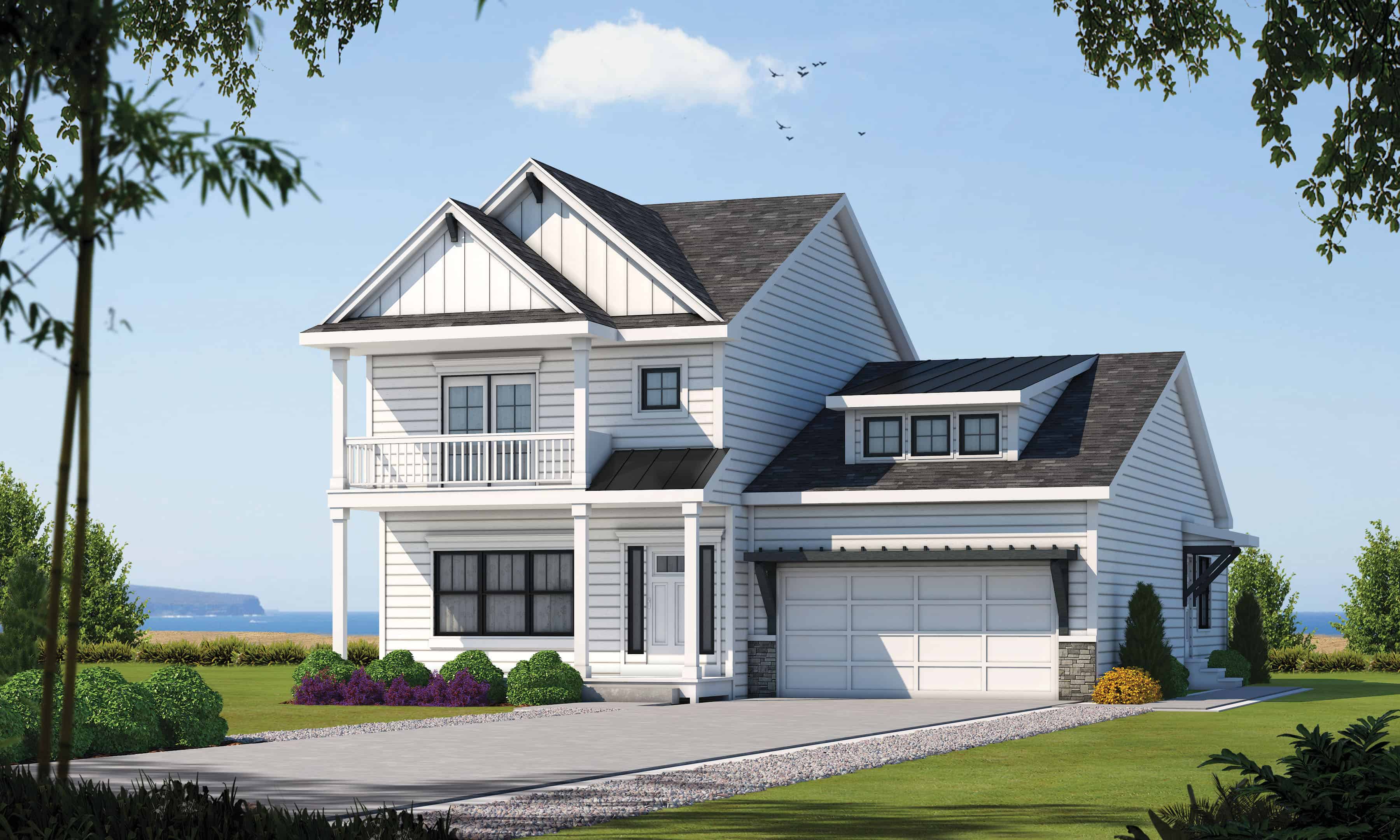 Farmhouse home (ThePlanCollection: Plan #120-2623)