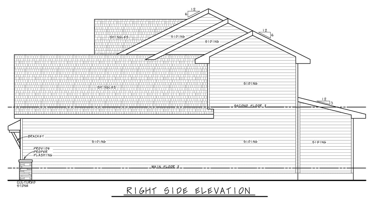 Home Plan Right Elevation of this 3-Bedroom,2077 Sq Ft Plan -120-2624