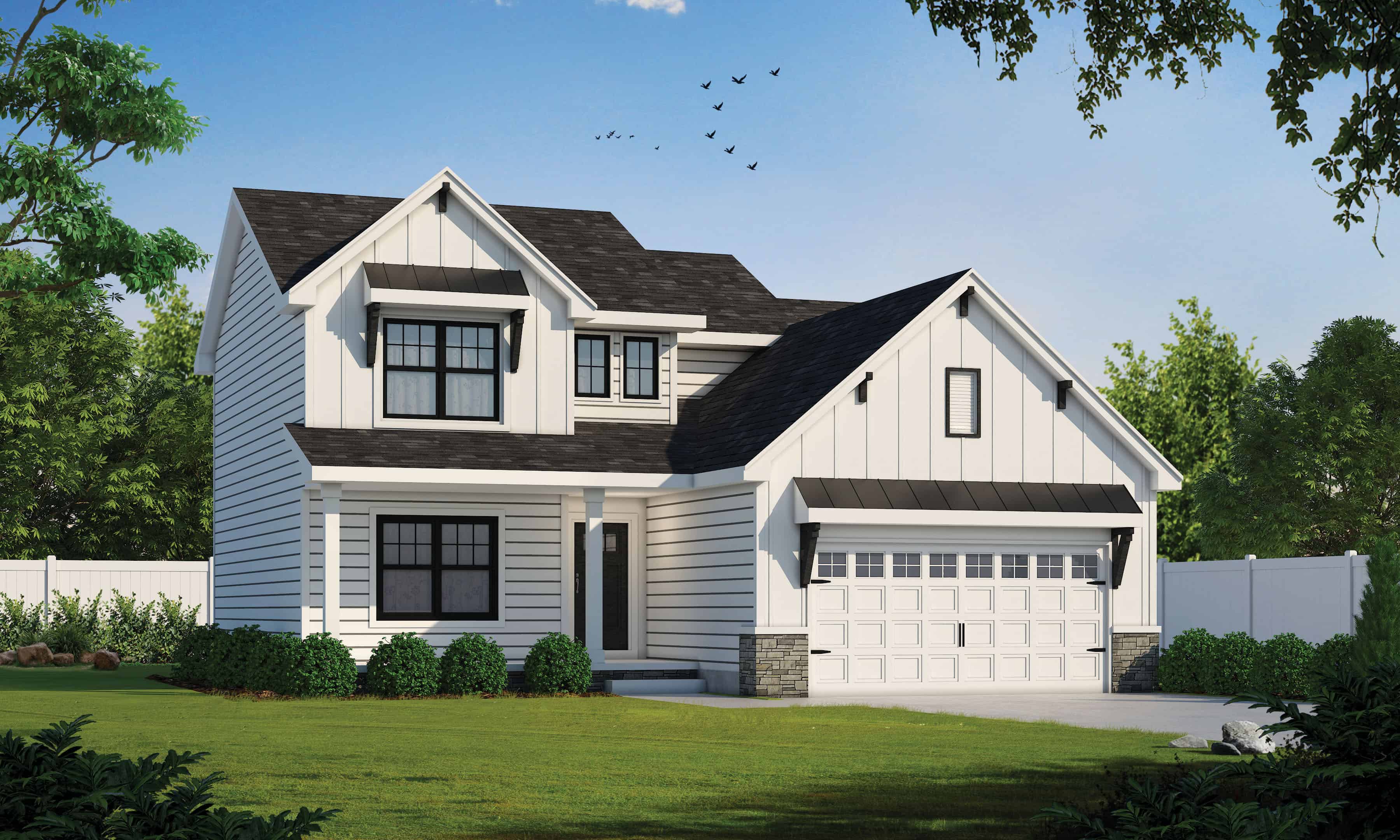 Farmhouse home (ThePlanCollection: Plan #120-2624)