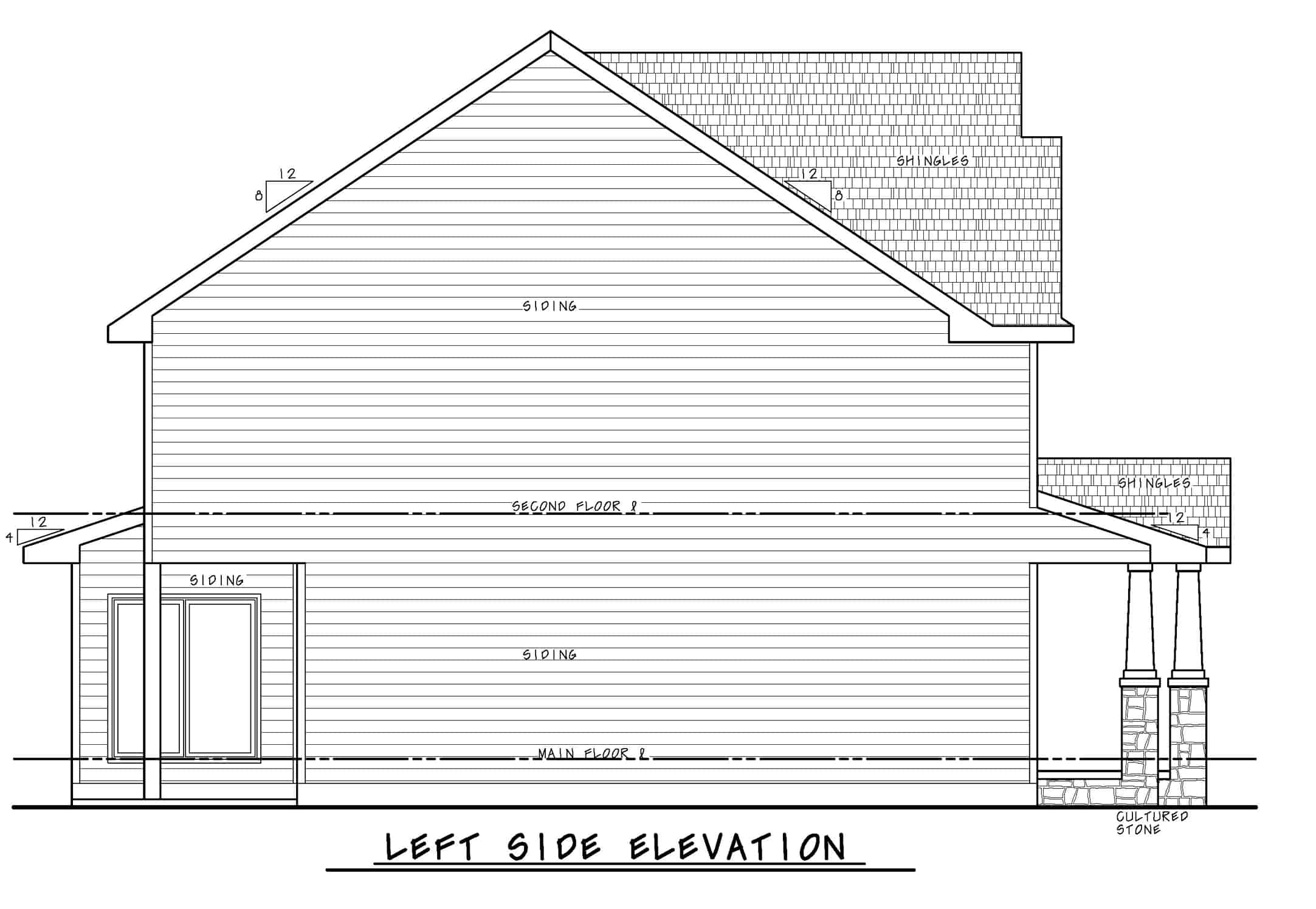 Home Plan Left Elevation of this 3-Bedroom,2418 Sq Ft Plan -120-2626