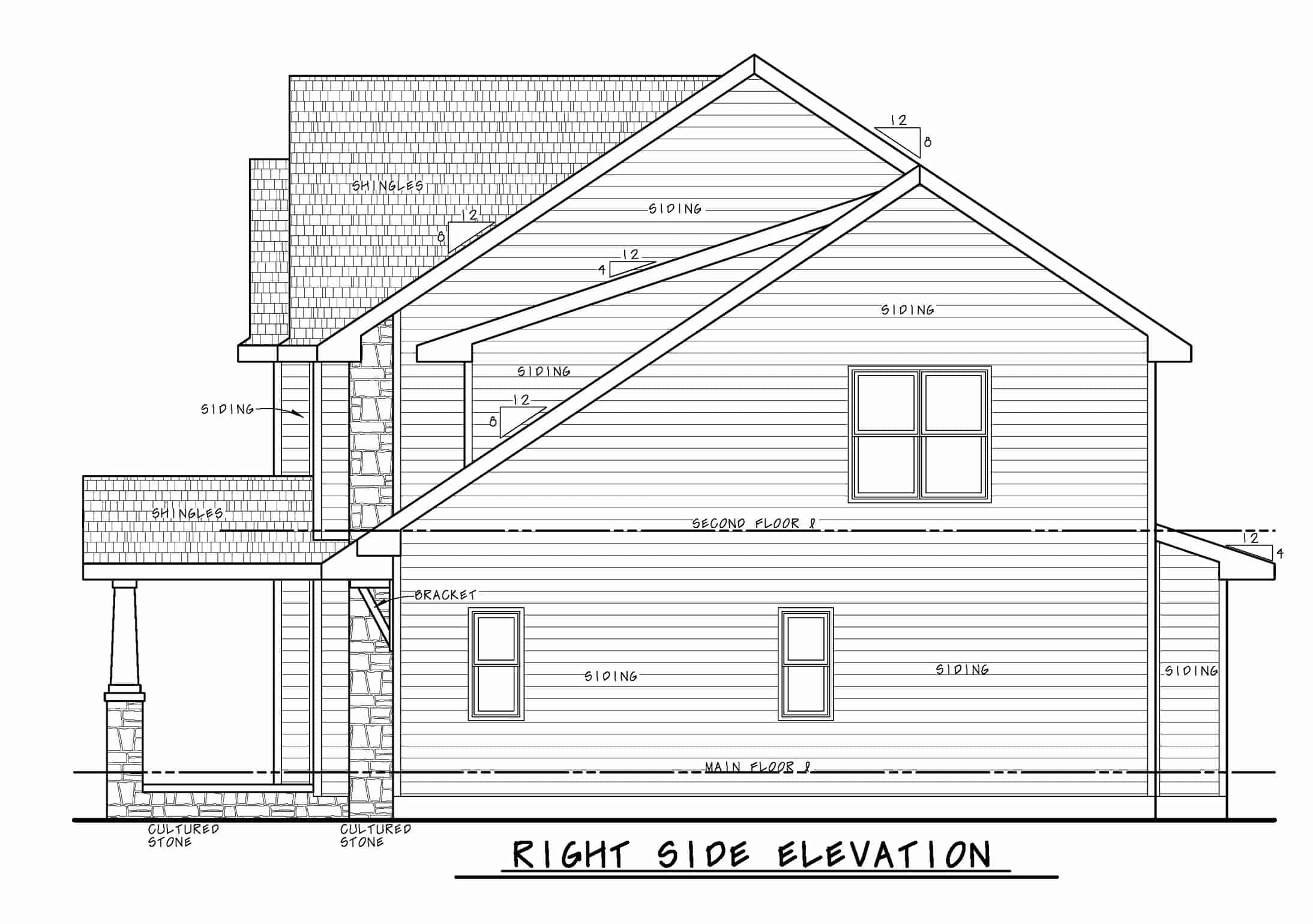 Home Plan Right Elevation of this 3-Bedroom,2418 Sq Ft Plan -120-2626