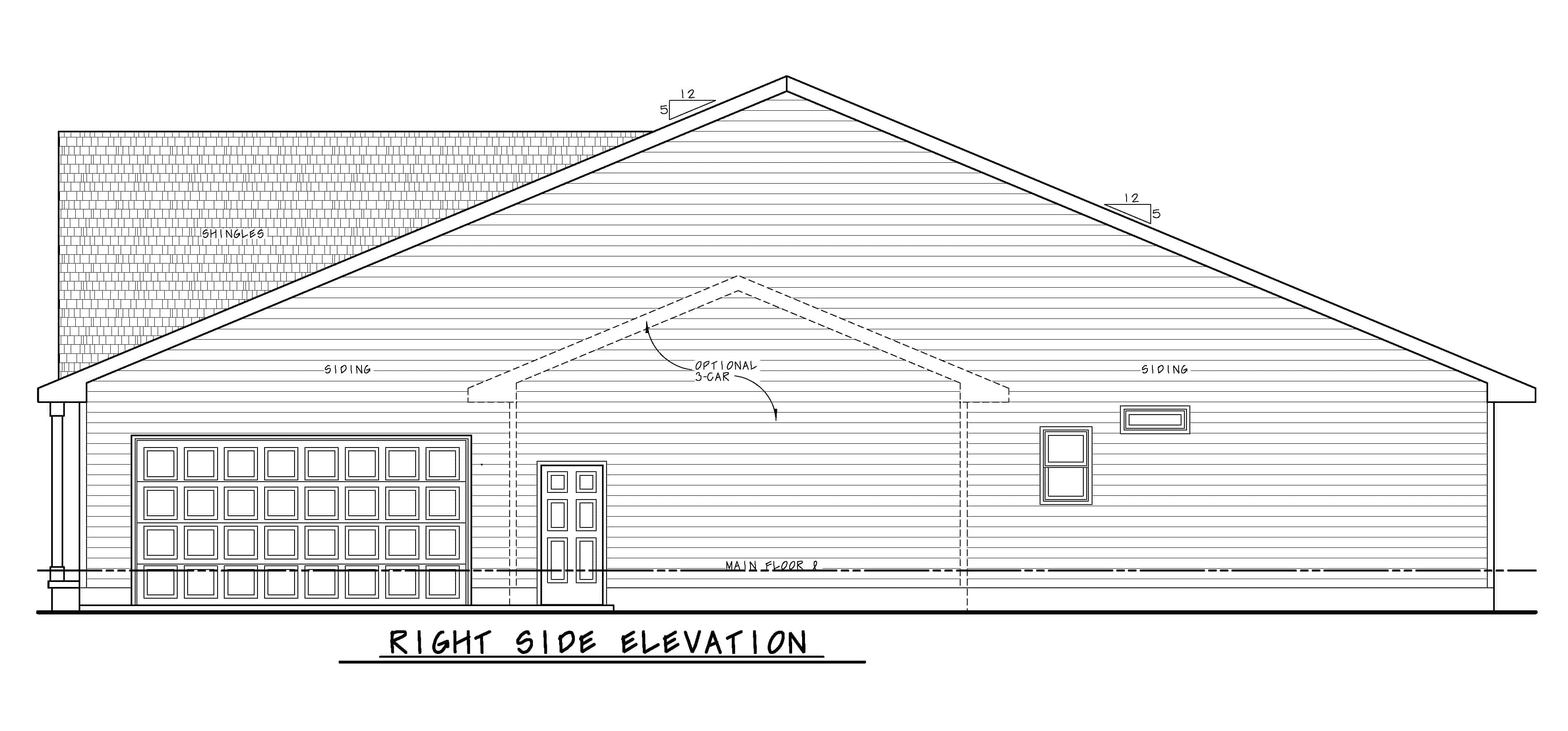 Home Plan Right Elevation of this 2-Bedroom,2120 Sq Ft Plan -120-2627